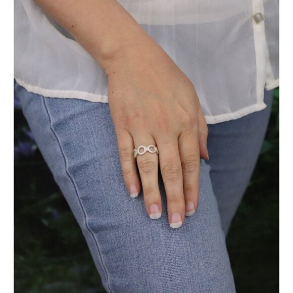 Sterling Silver Textured O Ring Band Circle Design Size 7 - Picture 4 of 6